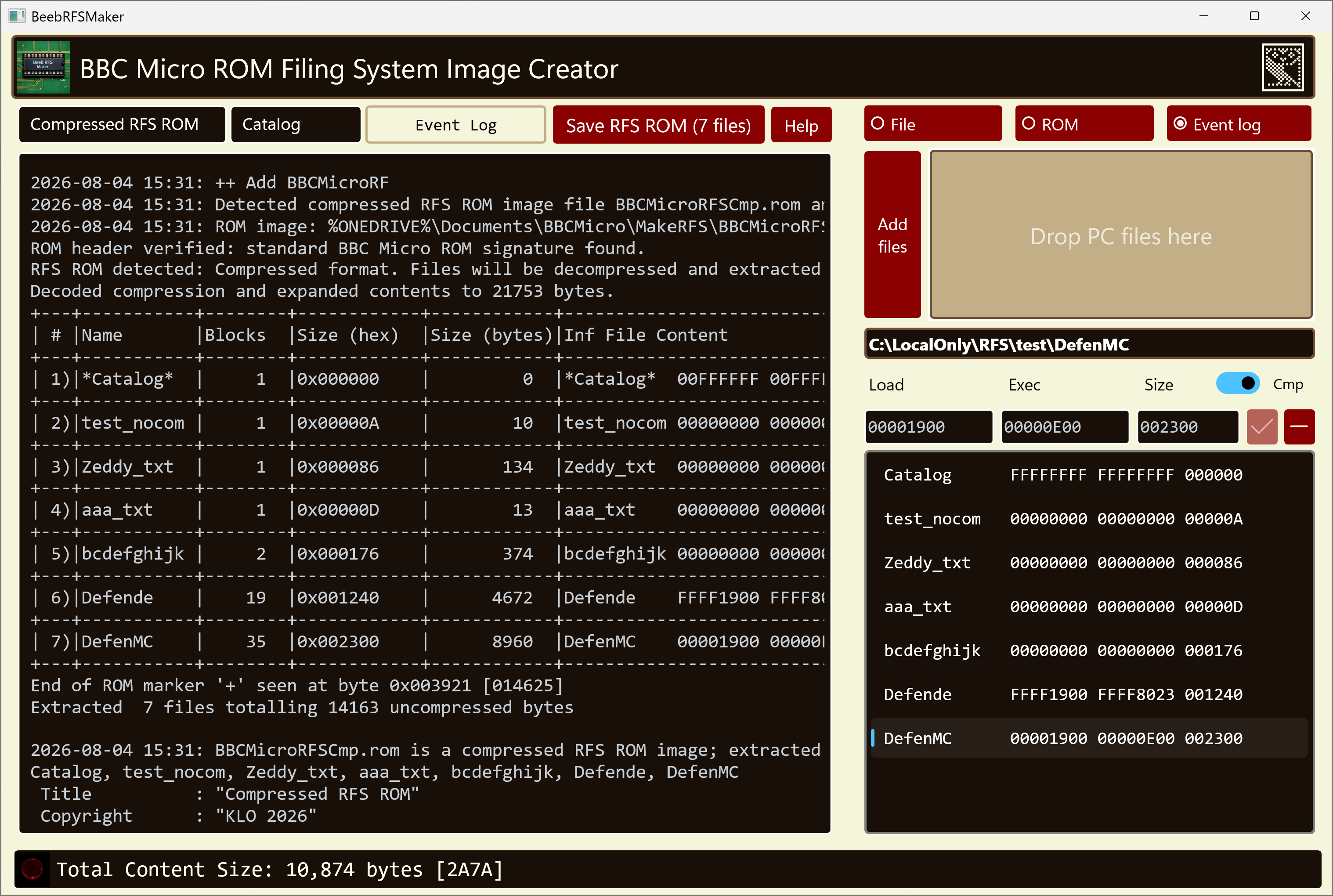 BeebRFSMaker extraction screen